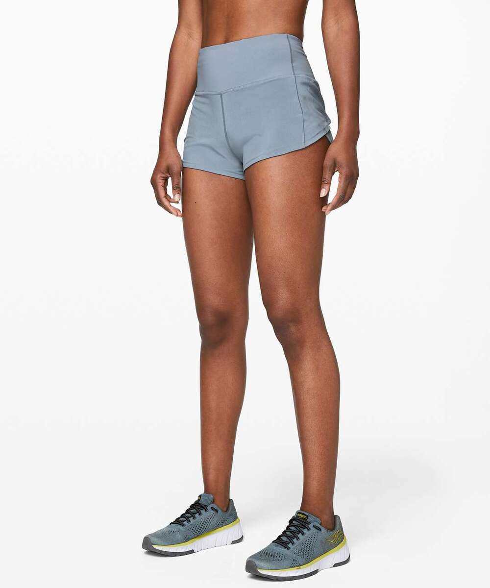 Lululemon Speed Up Shorts Womens 8 Chambray Stretch High-Rise 2.5 Sweat-Wicking